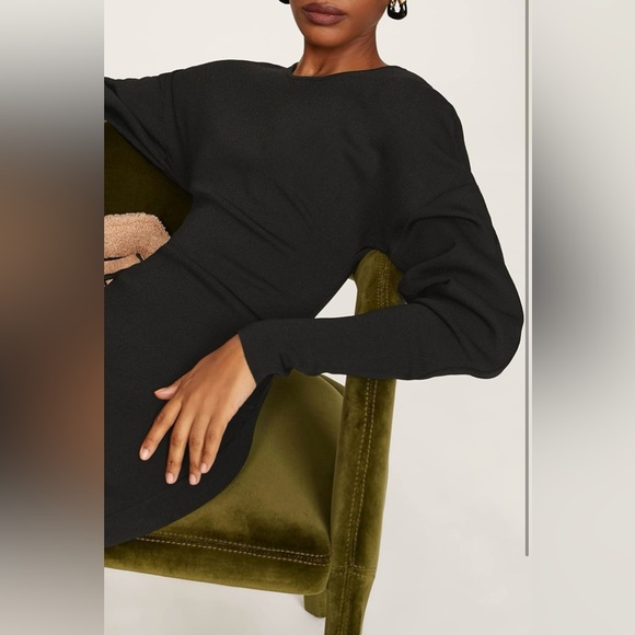 Esteban Cortazar Collective Mini Sweater Dress Black Long Sleeves - Picture 5 of 8